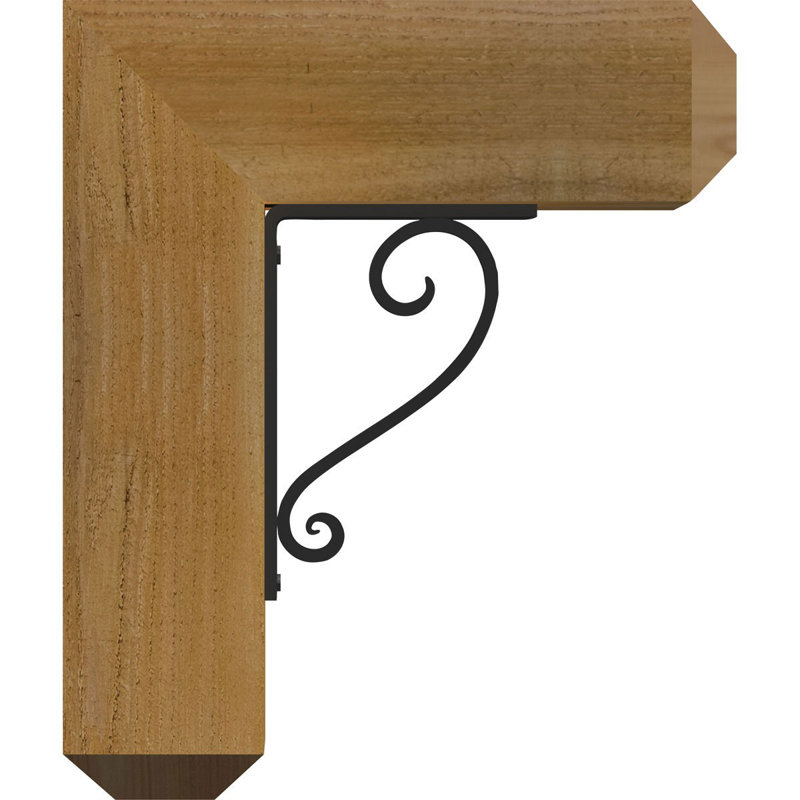 3 1/2"W x 9 1/2"D x 12"H Edwards Craftsman Ironcrest Smooth Bracket, Western Red Cedar (1 1/2"W x 5 1/2"D x 8"H Iron Bracket)