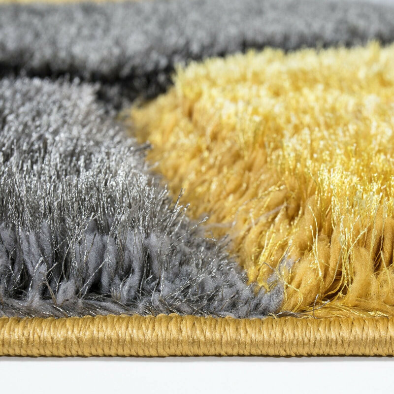 Ceara Geometric Shag Area Rug, Rectangle 60 x 110cm