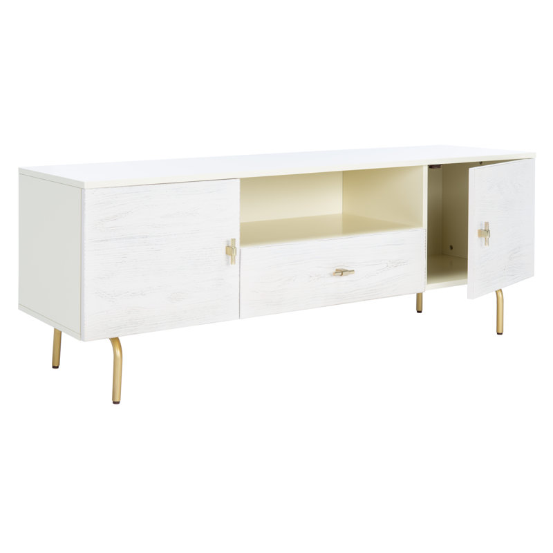Aneurin TV Stand for TVs up to 65", Cream/White