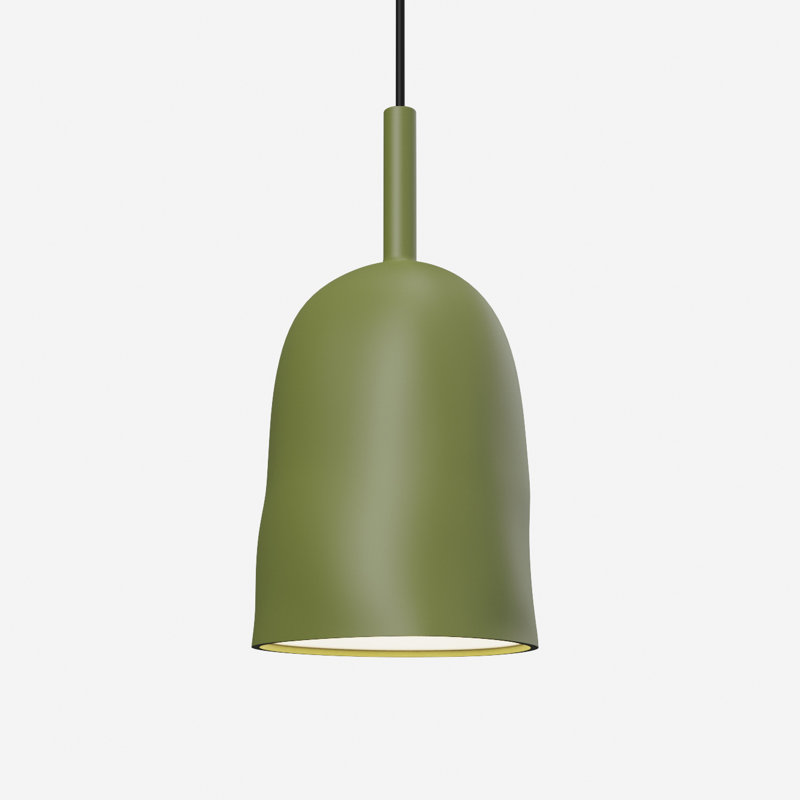 Vessel Pendant Light, 18" H x 14.5" W x 9" D, Black, Olive