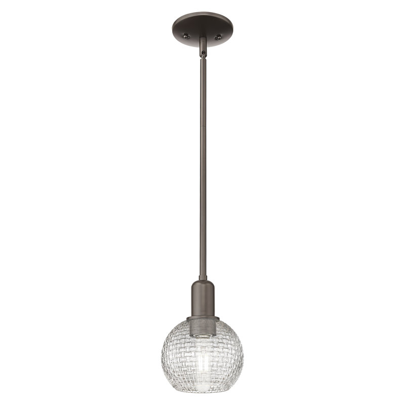 Arcadia - Shackleford - Mini-luminaire suspendu 1 lumière, H 5,13 po x l 5,88 po x P 5,88 po, Bronze frotté à l'huile