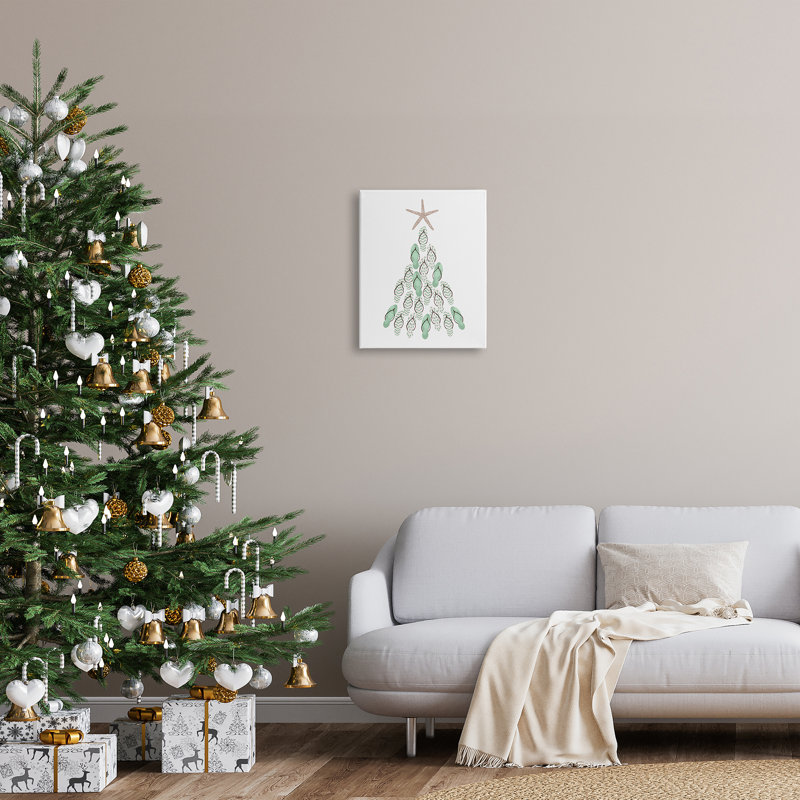 Aw-076-Canvas Flip Flop Beachy Christmas Tree On Canvas par Ziwei Li, impression, H 20 po x l 16 po x P 1,5 po