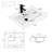24" Intergrated Sink Top, Zinc Alloy Faucet, Solid Brass Pop up Drain
