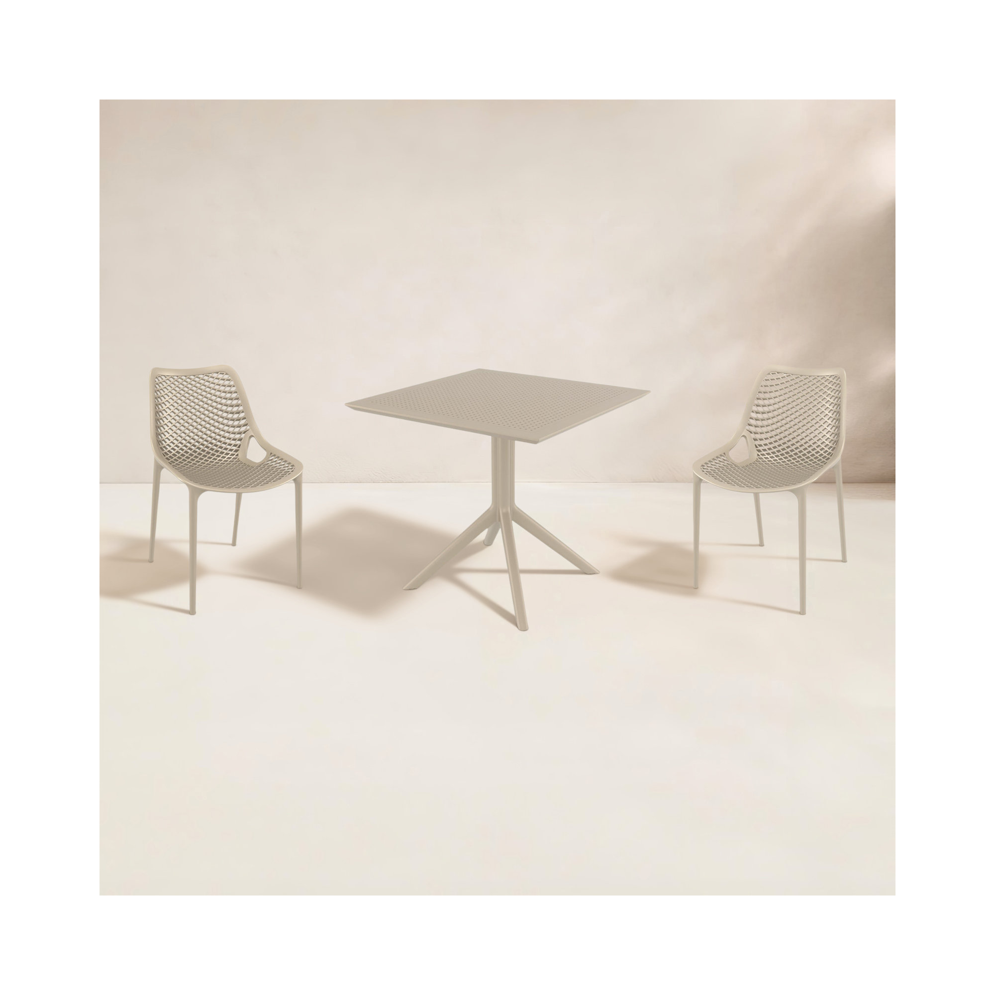 Farrah Square 2 - Person Bistro Set, Taupe