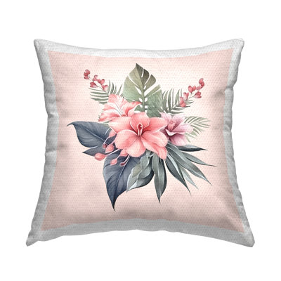 Floral Indoor/Outdoor Throw Pillow