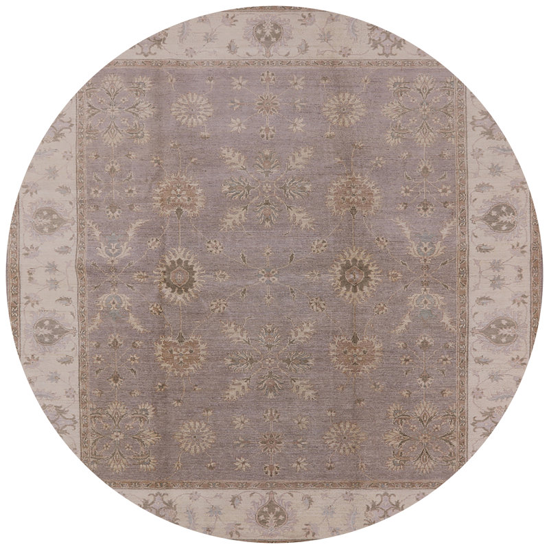 Tapis oriental mauve / beige Muli, Rond 8 pi