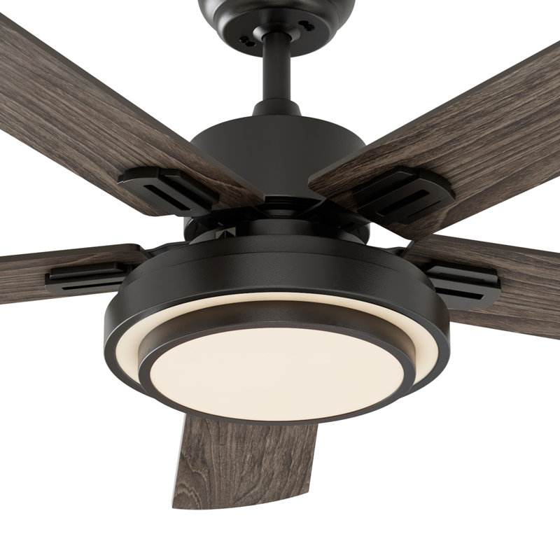 Ventilateur de plafond 52 po avec lumières et télécommande Dorathea, Noir