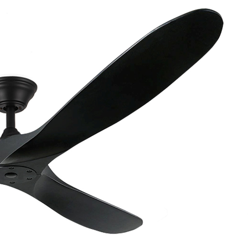 Solid Wood Ceiling Fan With Remote Control, 70", Black