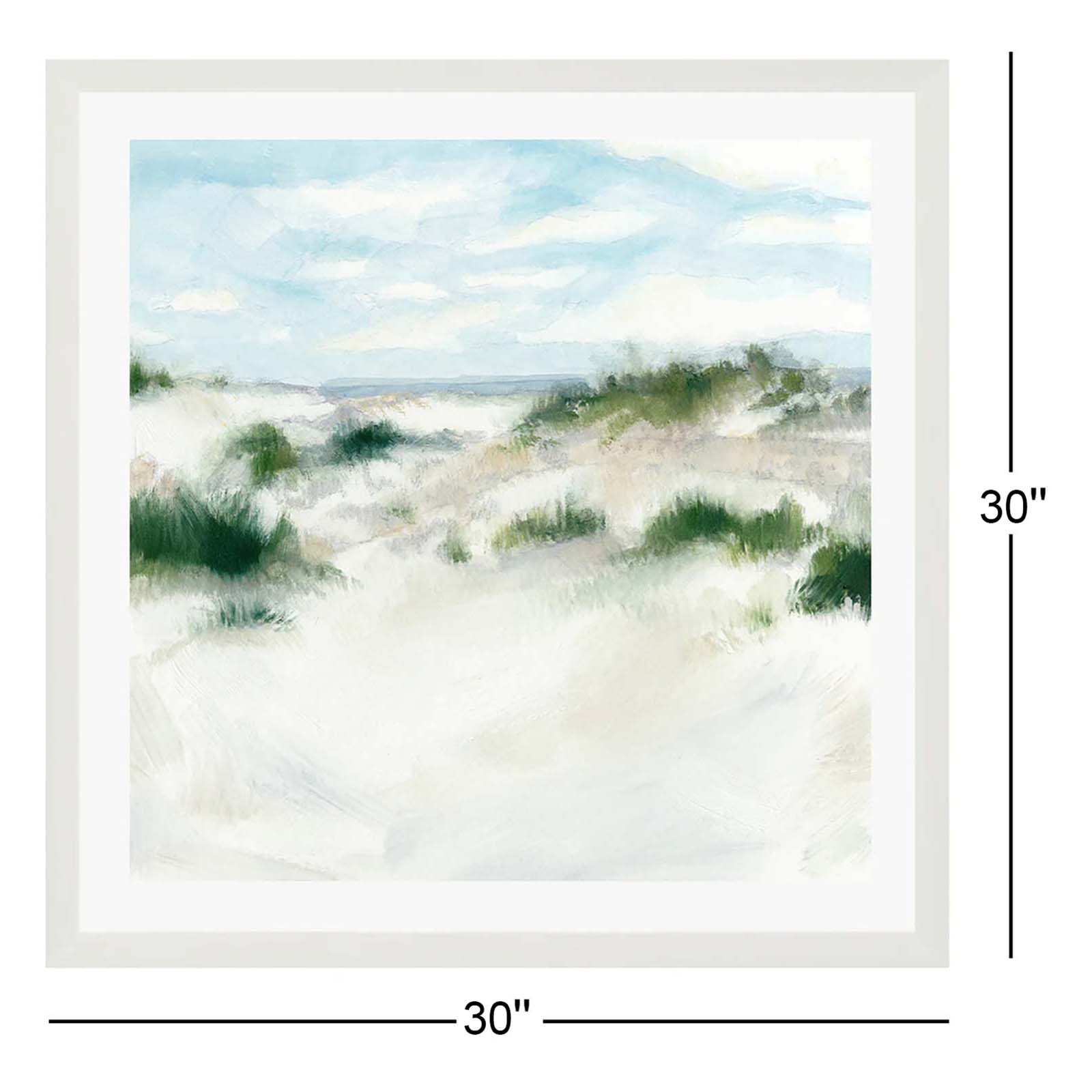 White Sands I by Megan Meagher, White, 30"H x 30"W