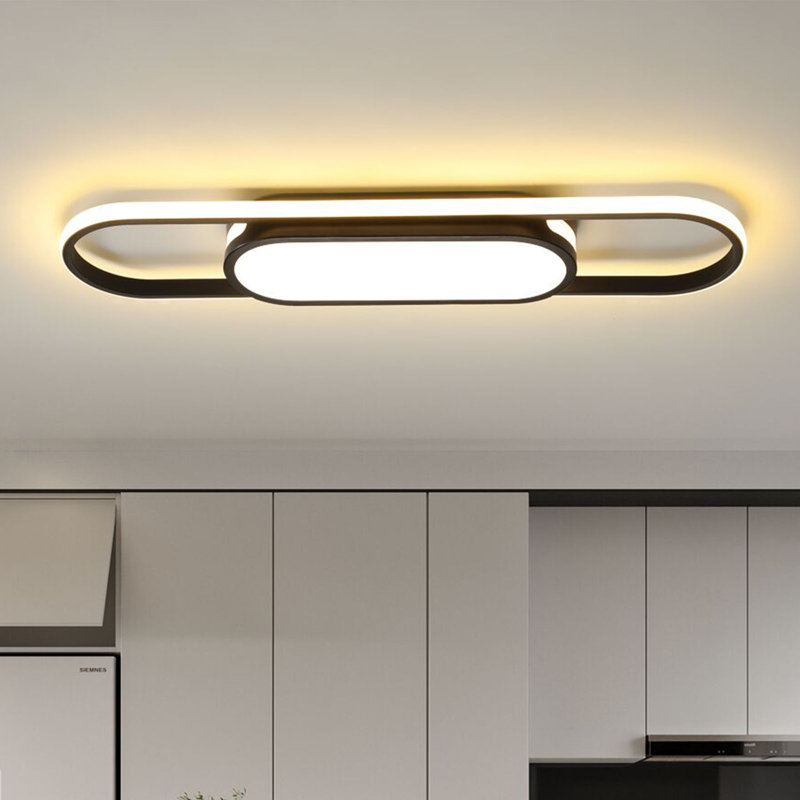 Muscato 1-Light 70cm LED Flush Mount, Black