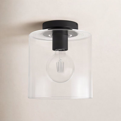 Lydia Single Light Glass Semi Flush Mount