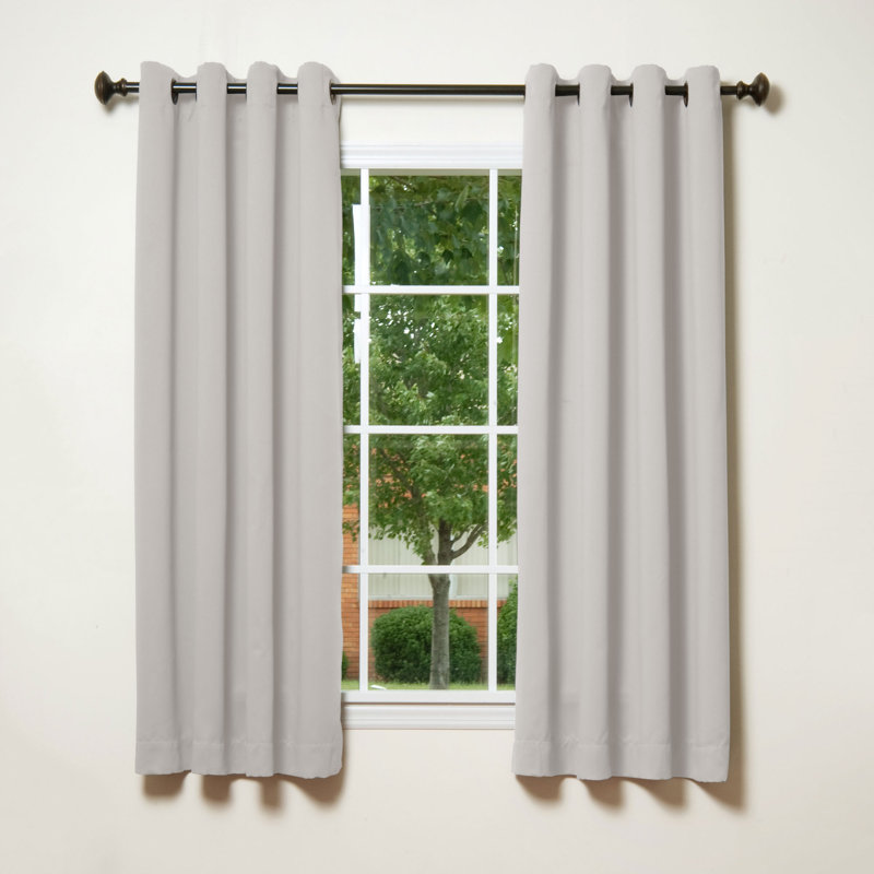 Adina Sevan Solid Thermal Grommet Curtain Panels, 52"W x 72"L, Biscuit