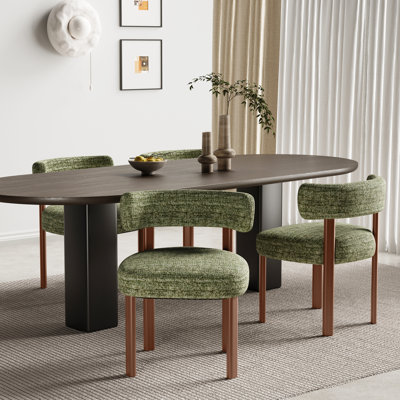 Solid Wood Upholstered Fabric Dining Chairs