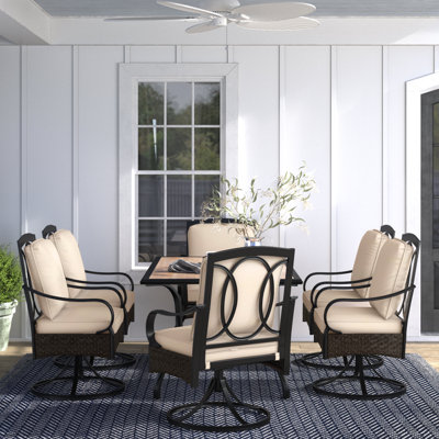 6 - Person Patio Dining Set with Rectangular Table