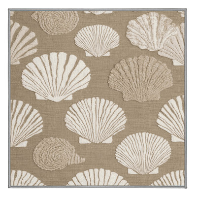  Washable Shell Surface Study Coastal Area Rug
