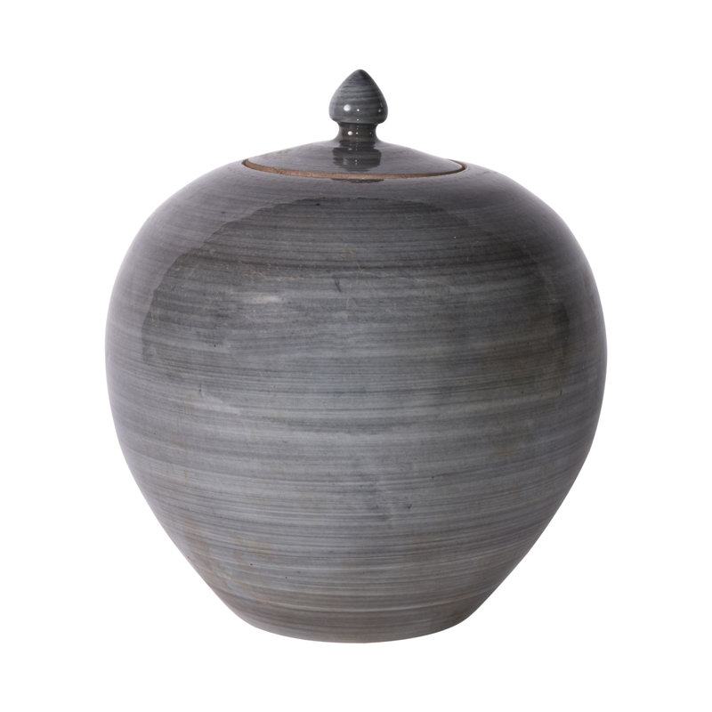 Handcrafted Iron Gray Porcelain Novelty Vase