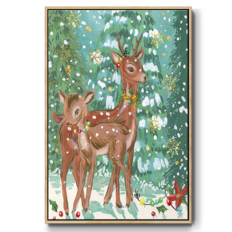 Biche et fauve II, H 37 po x l 25 po x P 1,5 po, Naturel