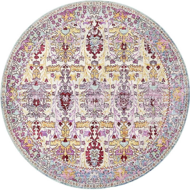 Donminique Geometric Indoor Rug, Round 8'
