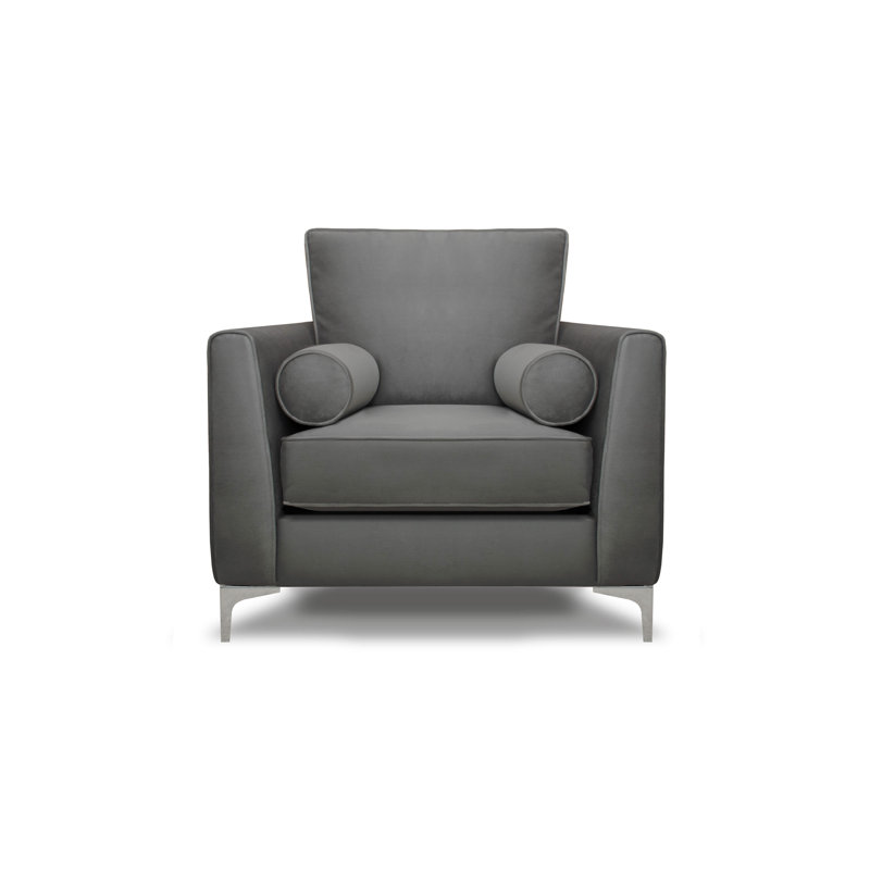 Kyle Upholstered Armchair, Steel