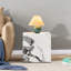 Table basse moderne et moderne avec motif en MDF + autocollant blanc - 15,75 po (table basse incluse, sans les chaises)
