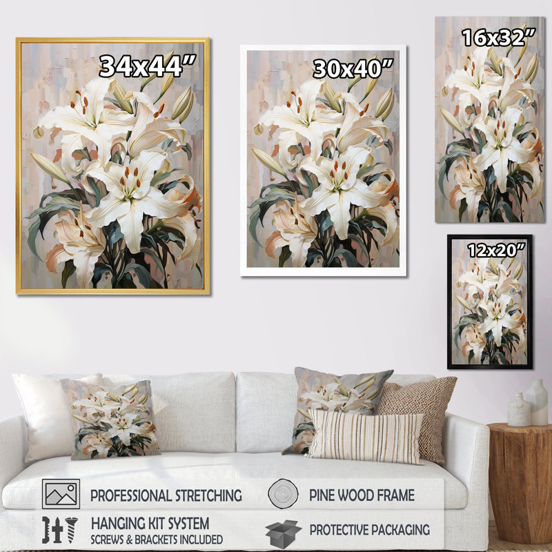 Beige lys simple Tranquility I - imprimé, Toile tendue, H 32 po x l 24 po x P 1 po