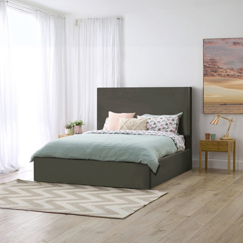 Madelane Upholstered Ottoman Storage Bed, Double (4'6), Asphalt
