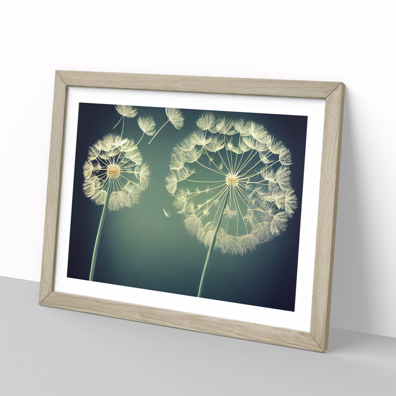 Royal Dandelion Flowers 1 Piece Single Picture Frame Wall Art, 25cm H x 34cm W x 2cm D, Oak Framed
