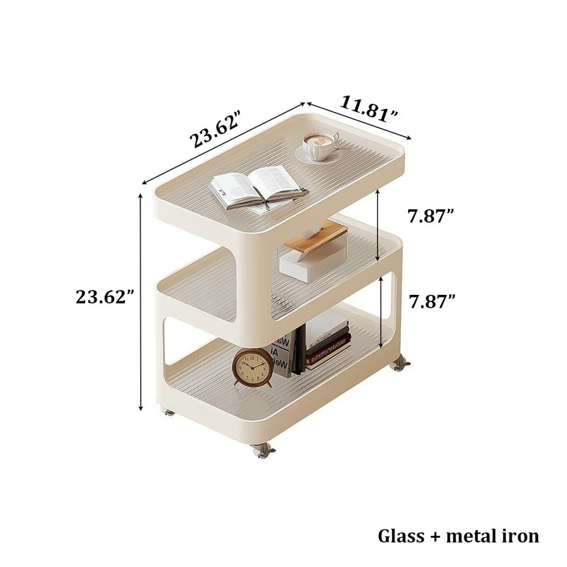Table de chevet 23,62 po, H 23,62 po x l 23,62 po x P 11,81 po