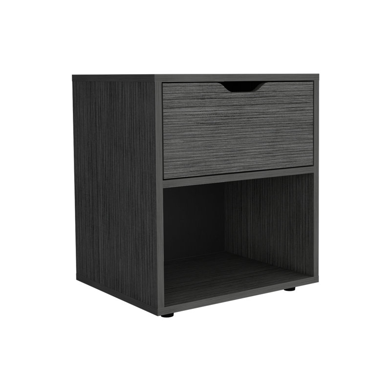 Table de chevet haute 19,7 pouces avec tablette ouverte Bulerin, Gris