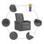  Fauteuil inclinable de massage en tissu gris foncé