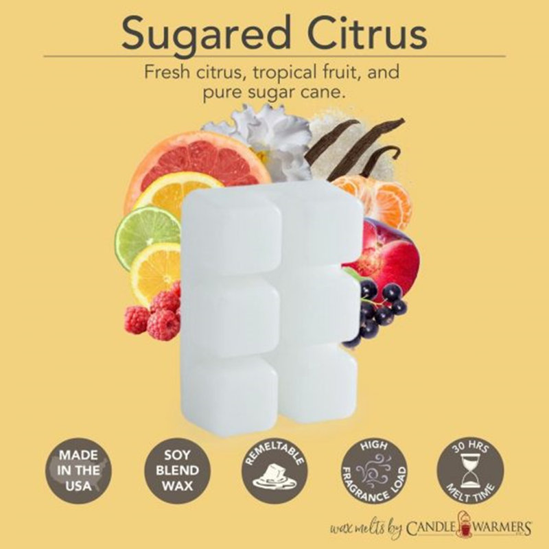 Cire parfumée sans flamme, Blanc cassé, Agrumes sucrés