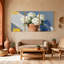 Fleurs d'hortensia en pot sur fond, ensemble de 3 impressions sur toile-1578715591