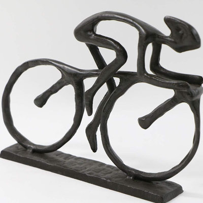 Bicycle enthusiast statue