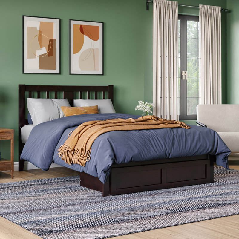 Zosia Solid Wood Slat Storage Bed, Full, Espresso
