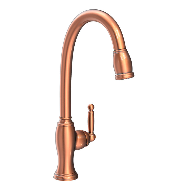 Nadya Single Handle Pull Down Kitchen Faucet, Antique Copper