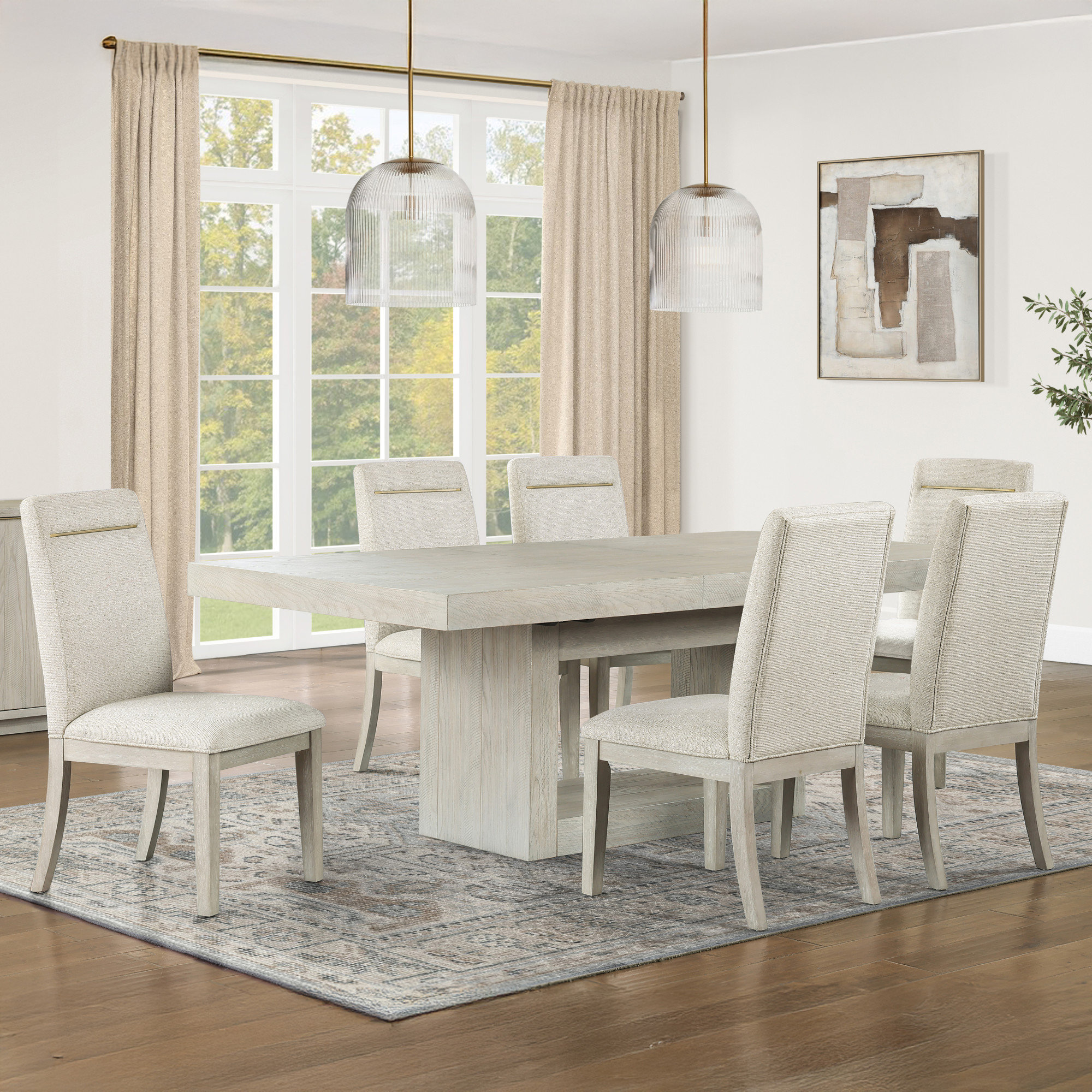 Latitude Run® Kameah Extendable Trestle Dining Set & Reviews | Wayfair