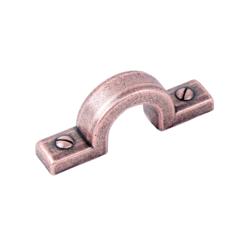 Poignée arche 1 1/4" center to center Raw Authentic, Cuivre rouge mat vieilli