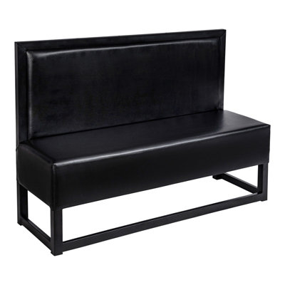 60"L, Black Plain Back Single Metal Booth