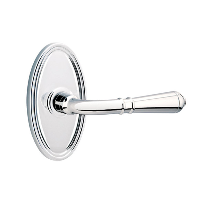 Levier de porte avec rosette Turino, Gauche, Chrome brillant