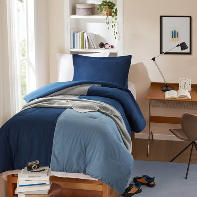 2 Pieces Comforter Set with Plush Corduroy, Retro-Modern Design for Year-Round Comfort and Style