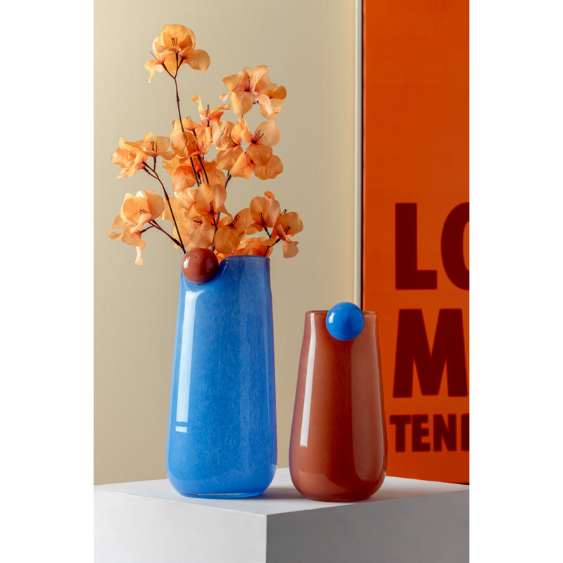 Glass Table Vase, Blue