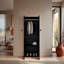 Armoire 2 portes avec système de garde-robe, tringle à suspendre et tablette de rangement, armoire moderne pour rangement de chambre à coucher, noyer teint-237220862