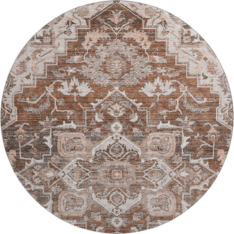 Premium Machine Washable Prisco Terracotta Rug