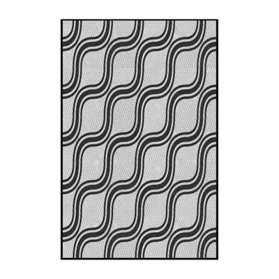 Tapis noir/gris à motifs