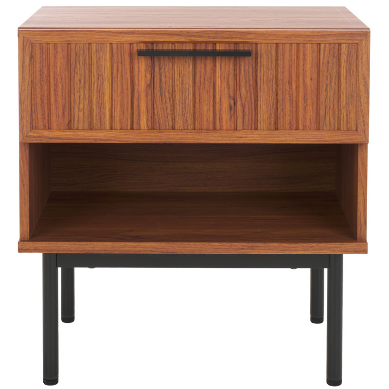 Table de chevet Casmira, Noyer / noir