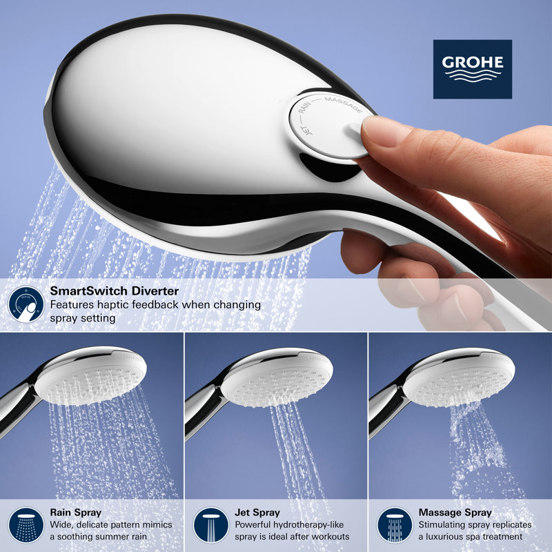 Tempesta 110 Round 3-Spray Hand Shower, StarLight Chrome