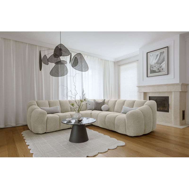 Shell Corner Sofa , Beige, Symmetrical