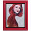 "Scarlet Muse", reproduction d'art numérique sur toile giclée à la main avec cadre baroque bicolore