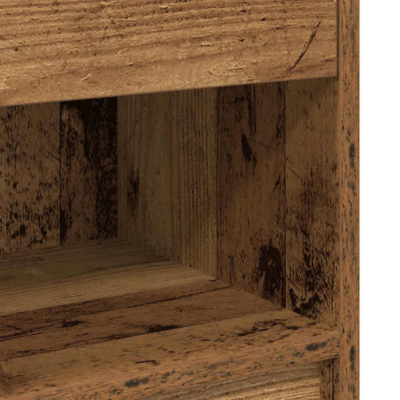Bedside Cabinets With Drawer, Old Wood, 2