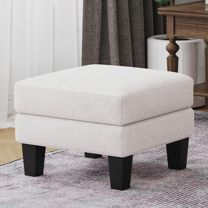 Repose-pieds en tissu, banc carré pour la maison, Beige